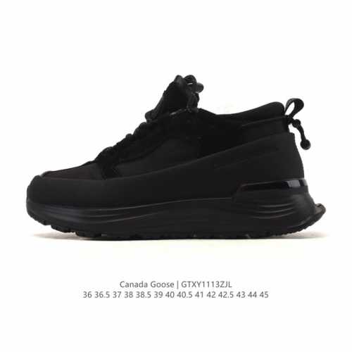 公司级 Canada Goose加拿大大鹅家同款Glaciertrail户外休闲运动鞋 后跟抽拉式松紧绳带 徒步鞋时尚低帮男女鞋 厚底增高老爹跑步鞋。 尺码：3