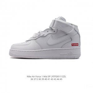 140 耐克 Nike Air Force 1 ‘07 空军一号 Af1 中帮魔术贴百搭休闲运动板鞋。Nike Air Force 1 '07 Mid 空军一号