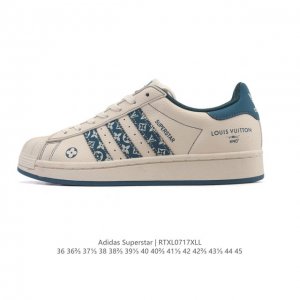 公司级 阿迪达斯 Adidas Superstar 2025年新款鞋子 蛇年新款经典贝壳头系列 新款休闲板鞋潮流男女士运动鞋。鞋面柔软皮革拼接材质 标志性的贝壳