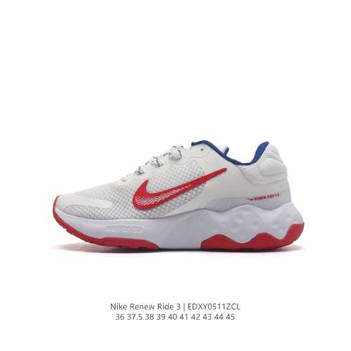 耐克 Nike 经典男女士跑步鞋renew Ride 3轻质透气运动鞋缓震舒适百搭老爹鞋。当菜单上有日常跑步时，Nike Renew Ride 3 会提供平稳柔