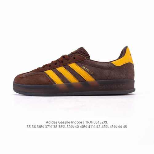 公司级 阿迪达斯 Adidas Originals Gazelle Indoor复古三叶草防滑透明橡胶板鞋经典运动鞋。这款经典鞋,忠于原版设计,缀撞色三条纹和鞋