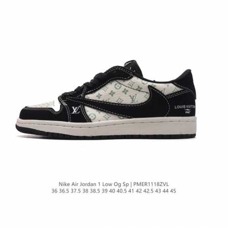 真标 耐克 Nike Air Jordan 1 Low Og Sp Military Blue Aj1乔1 路易威登联名 倒勾低帮篮球鞋 Aj1 乔丹1代 Aj - 点击图像关闭