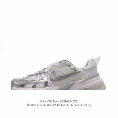 真标 Nike 耐克 V2K Run 减震防滑 复古低帮跑步鞋 超火复古跑鞋，采用太空革组合呼吸网眼布鞋面材质，搭载正确4层组合底模，嵌入TPU加固稳定模块,双 - 点击图像关闭