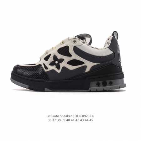 公司级 Lv Skate Sneaker 路易威登 2025年新款运动板鞋 蛇年限定 春夏秀场初次亮相，此次以粒面牛皮革焕新呈现。加垫鞋领和鞋舌援引滑板鞋设计， - 点击图像关闭