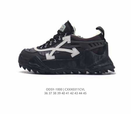 公司级off-White C O Odsy-1000 Sneakers 登山靴 萃取灵感集合ow所有标志logo溶于鞋中极具辨识度 复古感爆棚原版网眼布双拼牛皮 - 点击图像关闭