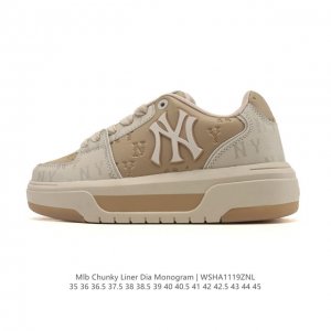 公司级 Mlb Chunky Liner Mid人气单品学长鞋系列轻量增高厚底百搭休闲运动板鞋轻便胶鞋 高级街头休閒品牌鞋。Mlb Chunky Liner 学