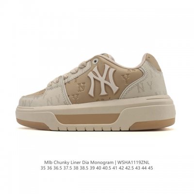 公司级 Mlb Chunky Liner Mid人气单品学长鞋系列轻量增高厚底百搭休闲运动板鞋轻便胶鞋 高级街头休閒品牌鞋。Mlb Chunky Liner 学