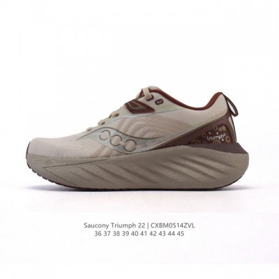 saucony 索康尼 Triumph系列 胜利 22代 中性跑鞋 强缓震跑步鞋轻便男女同款跑鞋夏季透气运动鞋子，是来自美国的专业跑鞋品牌，成立于1898年。S