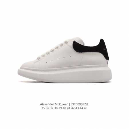 公司级 Alexandermcqueen 亚历山大 麦昆mcq 运动小白鞋厚底增高闪尾光滑牛皮平底鞋休闲鞋 时尚男女板鞋潮运动鞋 ，火爆到大街小巷无人不知，无人 - 点击图像关闭
