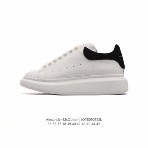 公司级 Alexandermcqueen 亚历山大 麦昆mcq 运动小白鞋厚底增高闪尾光滑牛皮平底鞋休闲鞋 时尚男女板鞋潮运动鞋 ，火爆到大街小巷无人不知，无人