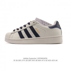阿迪达斯 Adidas Superstar 2025年新款鞋子 经典贝壳头系列 新款休闲板鞋潮流女士运动鞋 。鞋面皮革拼接材质 标志性的贝壳鞋头，简约的线条。就