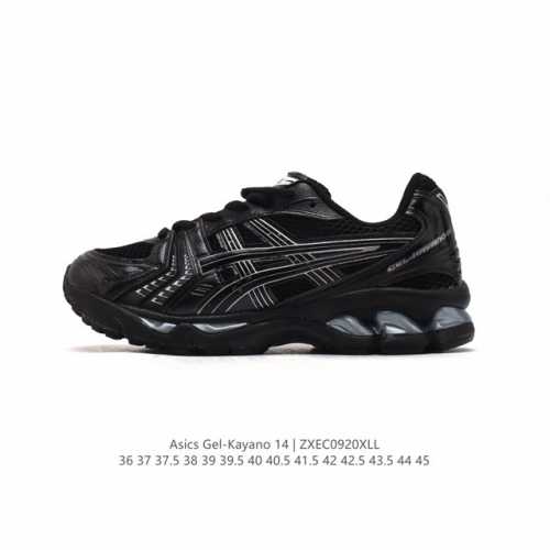 公司级 亚瑟士 Asics Gel-Kayano 14 公司级版本运动休闲透气专业缓震慢跑鞋。采用工程弹性双层再生网格密度鞋面材质，后跟3D可视gel缓震乳胶物