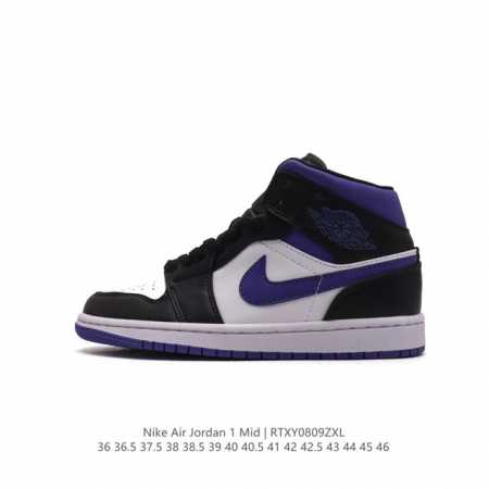 特价头层皮 耐克 Nike Air Jordan 1 Mid 男女子篮球鞋时尚轻盈板鞋aj1乔1运动鞋 乔丹一代 高帮复古休闲篮球鞋 。Air Jordan 1 - 点击图像关闭