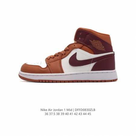 耐克 Nike Air Jordan 1 Mid 男女子篮球鞋时尚轻盈板鞋aj1乔1运动鞋 乔丹一代 高帮复古休闲篮球鞋 。Air Jordan 1 Mid 搭 - 点击图像关闭