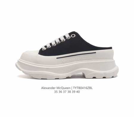 意大利高奢品牌-亚历山大 麦昆 Alexander Mcqueen Sole Sneakers 低帮时装厚底显高百搭休闲松糕鞋 包头运动拖鞋 女式小白鞋 厚底增 - 点击图像关闭