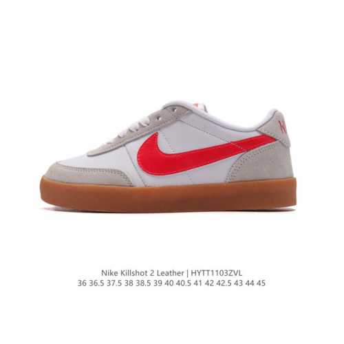 耐克板鞋 米白 复古板鞋J.Crew x Nike 联名 Killshot II Leather 男女休闲复古运动鞋。采用米白色皮革制作鞋身，大号Swoosh