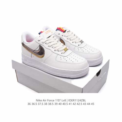 耐克 Nike Air Force 1 '07 Low 空军一号含气垫 小白鞋 低帮百搭厚底增高休闲运动板鞋。柔软、弹性十足的缓震性能和出色的中底设计，横跨复古