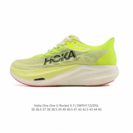 新品 Hoka One One 男女款火箭 Rocket X 3 轻便透气缓震支撑碳板竞速马拉松公路跑步鞋 White Diva Hoka One One Ro - 点击图像关闭