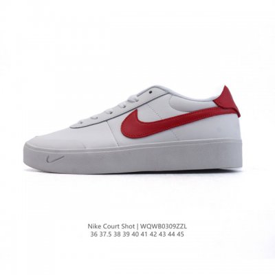 新品 耐克 Nike Court Shot 男女子运动鞋春季透气轻便经典白昼 潮流 嘻哈 百搭 防滑 低帮 板鞋 Fq8146#拒绝沉闷黑白 质感满满的皮革鞋面