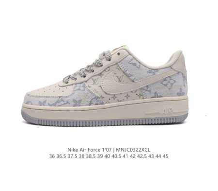 Louis Vuitton X Nike Air Force 1 Low 路易威登联名 耐克 空军一号 Af1 低帮百搭休闲厚底增高运动板鞋 柔软 弹性十足的缓 - 点击图像关闭