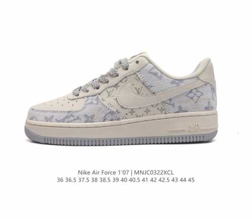 Louis Vuitton X Nike Air Force 1 Low 路易威登联名 耐克 空军一号 Af1 低帮百搭休闲厚底增高运动板鞋 柔软 弹性十足的缓