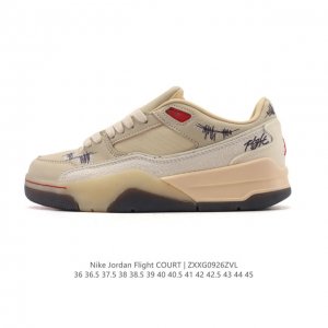 新品公司级 耐克 Nike 乔丹 Jordan Flight Court 时尚休闲 防滑耐磨 低帮运动鞋 复古篮球鞋 男女同款 Jordan 新鞋型 又来了！新
