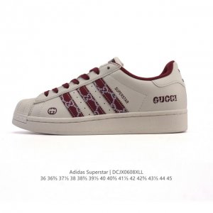公司级 真标 阿迪达斯 Adidas Superstar 2025年新款鞋子 蛇年新款经典贝壳头系列 新款休闲板鞋潮流男女士运动鞋。鞋面柔软皮革拼接材质 标志性