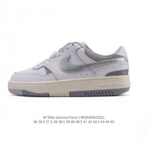 耐克 Nike Gamma Force 防滑减震耐磨低帮复古运动鞋休闲板鞋，Nike Gamma Force 运动鞋采用分层设计，混搭天然皮革和合成材质，焕新经