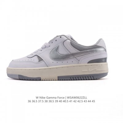 耐克 Nike Gamma Force 防滑减震耐磨低帮复古运动鞋休闲板鞋，Nike Gamma Force 运动鞋采用分层设计，混搭天然皮革和合成材质，焕新经