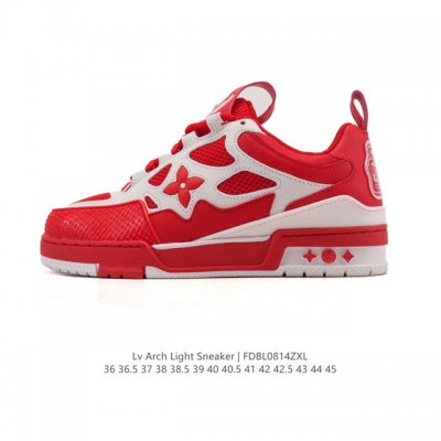 Lv Skate Sneaker 路易威登 2025年新款运动板鞋 蛇年限定 春夏秀场初次亮相，此次以粒面牛皮革焕新呈现。加垫鞋领和鞋舌援引滑板鞋设计，科技鞋带
