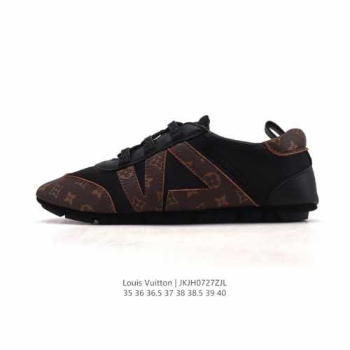 新品公司级 路易威登 Lv Trainer Sneaker 2028年新款芭蕾舞鞋 训练鞋 Chill 感时髦尖子生Lv25复古芭蕾舞德训鞋复古德训运动休闲板鞋