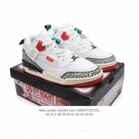 真标 耐克 Nike Jordan Spizike Low 经典爆裂纹复古运动篮球鞋！全新低帮造型吸睛！整双鞋在融合了 Air Jordan 经典鞋款中的标志性 - 点击图像关闭