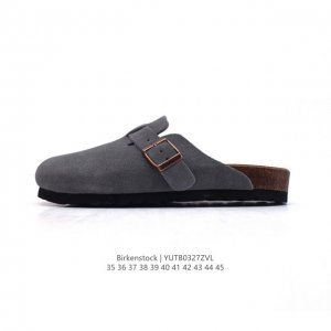 180 公司级德国百年知名鞋履品牌·勃肯Birkenstock Boston Suede Shearling 波士顿系列休闲凉拖鞋 低帮牛皮绒面革复古软木底包头