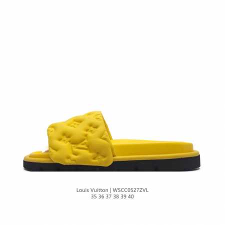 Lv 拖鞋系列 Louis Vuitton 沙滩休闲拖鞋 Louis Vuitton Lv 路易威登 潮流经典魔术贴一字拖鞋延续经典 上脚舒适性极好 鞋轻不跑脚 - 点击图像关闭