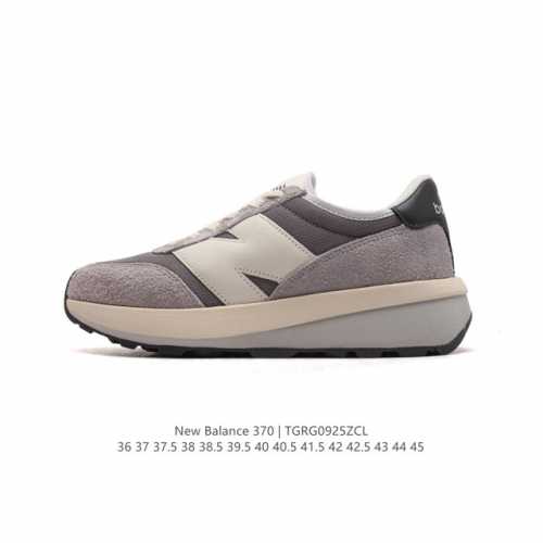 New Balance Nb370 新百伦织物层牛皮防滑减震透气舒适耐磨减震低帮轻休闲鞋 厚底增高运动板鞋。 货号: U370Ak 尺码: 36 37 37.5