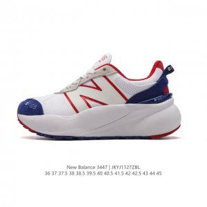 公司级new Balance Nb3447 新百伦织物层牛皮防滑减震透气舒适耐磨减震低帮厚底增高休闲运动老爹鞋。 货号: U3447La 尺码: 36 37 3
