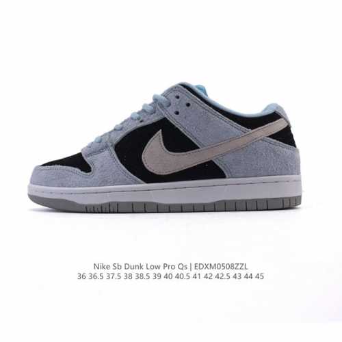 耐克 Nike Sb Dunk Low Pro 男女同款运动鞋复古板鞋。采用柔软皮革鞋面，经久耐穿，塑就如元年款 Dunk 般的复古质感。鞋头透气孔，搭配鞋口和