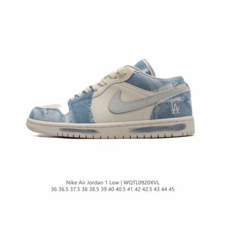 公司级 Nike Jordan Air Jordan 1 “Mlb联名 复古蓝牛仔” 高端定制 低帮 复古 减震 防滑 耐磨 篮球鞋 定制鞋盒 大厂纯原品质出货 - 点击图像关闭