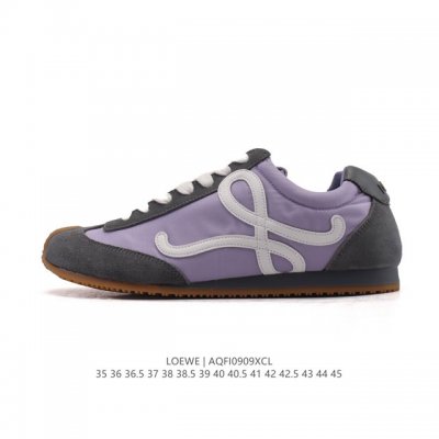 公司级 Loewe 罗意威 Ballet Runner 皮革织物拼接 简约圆头 系带 低帮 运动休闲鞋这双鞋是Loewe新发布的Ballet Runner 2.