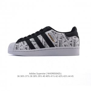 阿迪达斯 Adidas Superstar 2025年新款鞋子 蛇年新款经典贝壳头系列 新款休闲板鞋潮流男女士运动鞋 。鞋面柔软皮革拼接材质 标志性的贝壳鞋头，