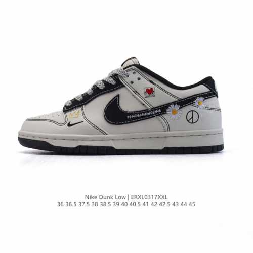 290 【公司级】耐克 Nike Sb Dunk Low Pro 运动鞋复古板鞋 刺绣菊花细节 潮滑板鞋。采用柔软皮革鞋面，经久耐穿，塑就如元年款 Dunk 般