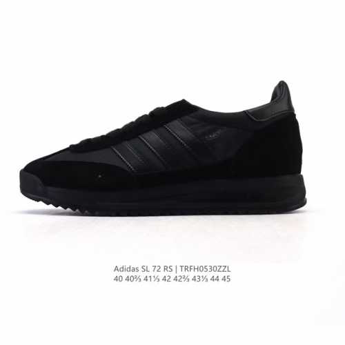 阿迪达斯Adidas Sl 72 Shoes 经典复古薄底运动鞋 T头鞋 三叶草复古休闲跑步鞋休闲运动鞋 这款经典运动鞋携复古型格，来访你的活力日常 采用舒爽帆