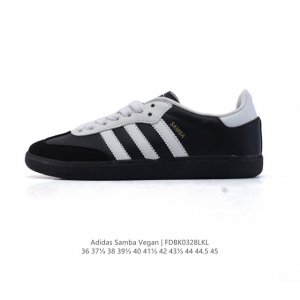 120 adidas/阿迪达斯 男女运动鞋 三叶草Sambavegan休闲鞋 德训鞋 复古板鞋经典运动鞋。采用环保设计的焕新Adidas Samba经典鞋, 织