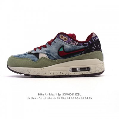 公司级 耐克 Concepts X Nike Air Max 1 Sp Mellow 复古 腰果花 低帮 气垫 休闲跑步鞋 男女子同款运动鞋，气垫百搭跑步鞋。融