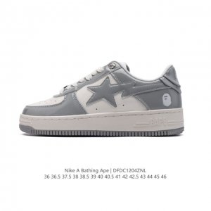 公司级 A Bathing Ape 安逸猿 男女同款运动鞋复古板鞋 升级原楦原纸版数据开发，采用超软皮革鞋面材质，内置全掌air Sole气垫定制联乘，日本里原