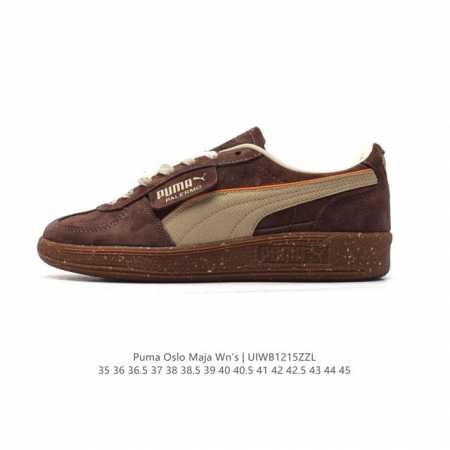 Puma 彪马 Oslo Maja Wn'S 2024年新款厚底增高运动休闲板鞋 复古经典板鞋时尚小白鞋。原楦原纸版开发，采用固色翻毛皮拼接头层牛培皮革鞋面材质 - 点击图像关闭