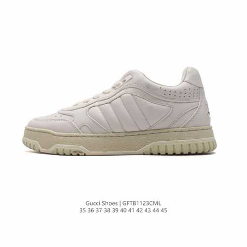 公司级 Gucci 古驰新款 百搭休闲运动板鞋。明星同款 小红书爆款 小白鞋 厚底增高男女士运动鞋 真标 2024Ss新色，经典高奢品牌gucci古驰 复古松糕