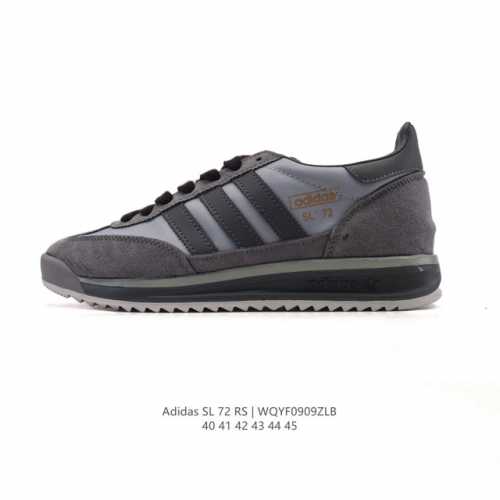 阿迪达斯Adidas Sl 72 Shoes 经典复古薄底运动鞋 T头鞋 三叶草复古休闲跑步鞋休闲运动鞋 这款经典运动鞋携复古型格，来访你的活力日常 采用舒爽帆