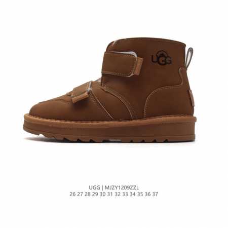 童鞋 Ugg 中帮靴子 儿童雪地靴 二层魔术贴 俏皮可爱的百变造型， 美国轻奢品牌ugg 平底系列冬季羊毛一体雪地休闲保暖毛毛家居包头棉鞋。官方同步包装 检验标 - 点击图像关闭