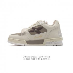 公司级 路易威登 Louis Vuitton LV路易威登板鞋 时尚运动鞋 潮厚底增高鞋 。舒适防滑底和百搭性霸屏整个时尚娱乐圈，细节调整完美主义！鞋面采用柔软